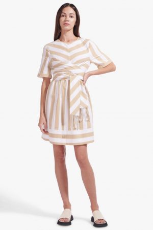 Dresses | York Dress Hazelnut Stripe – STAUD Womens