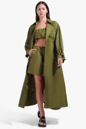 Jackets | Dawn Coat Olive – STAUD Womens