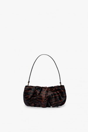 Shoulder Bags | Bean Calf Hair Bag Mahogany Zebra – STAUD Womens